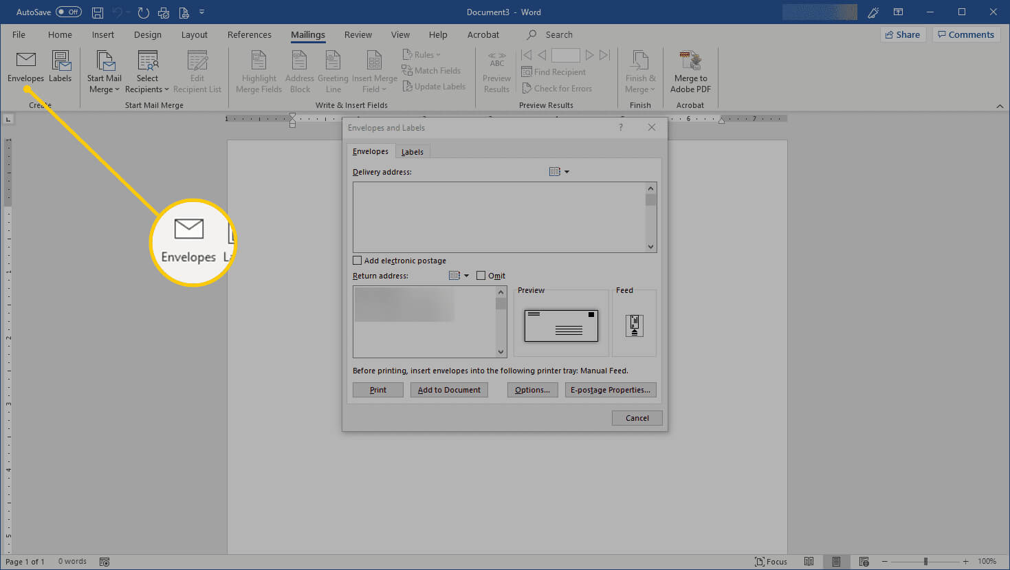 Create And Customize Envelopes In Microsoft Word With Regard To Word 2013 Envelope Template