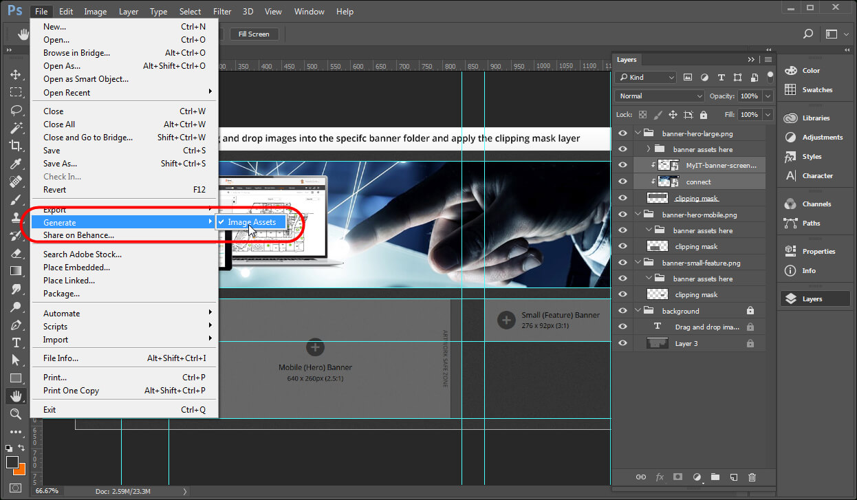 Creating Banner Images Using A Template – Documentation For Throughout Adobe Photoshop Banner Templates