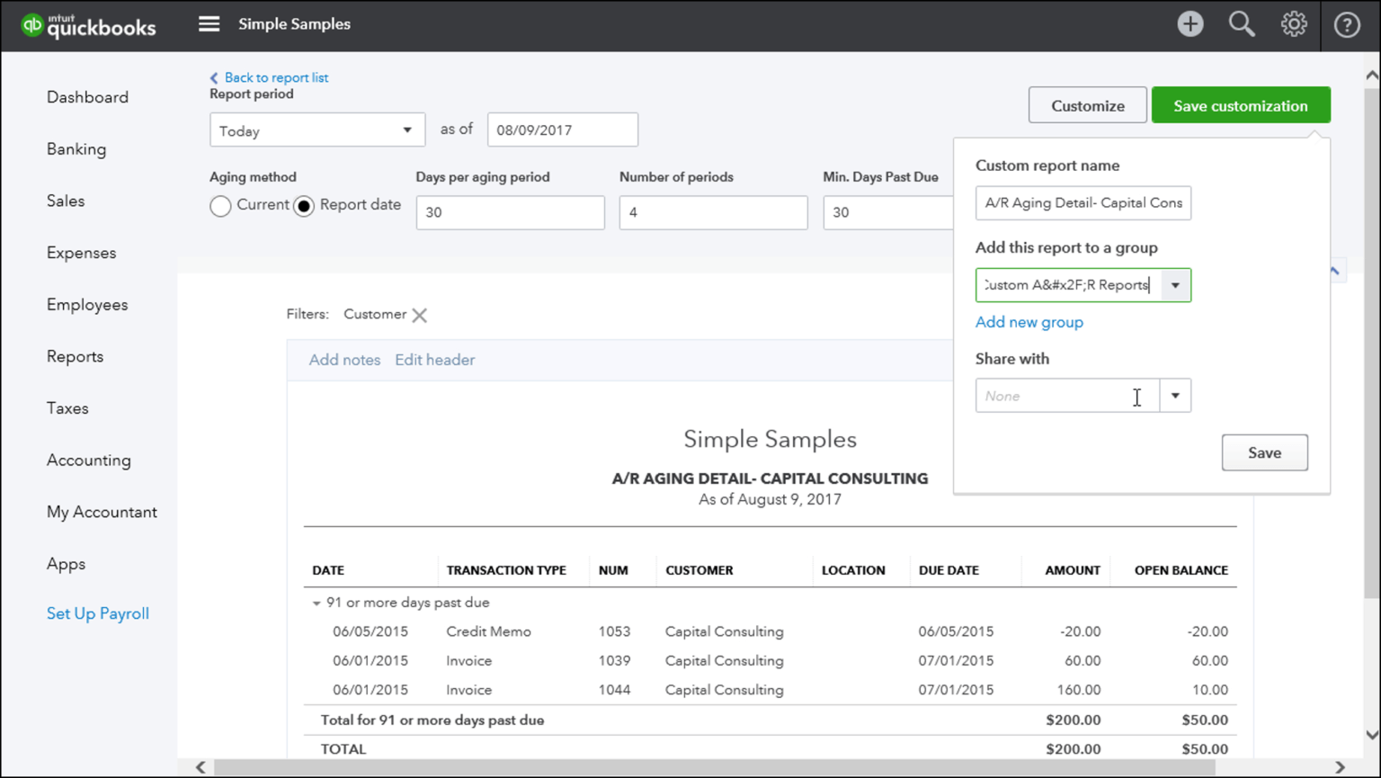 Your guide to custom reports in QuickBooks Online - Method