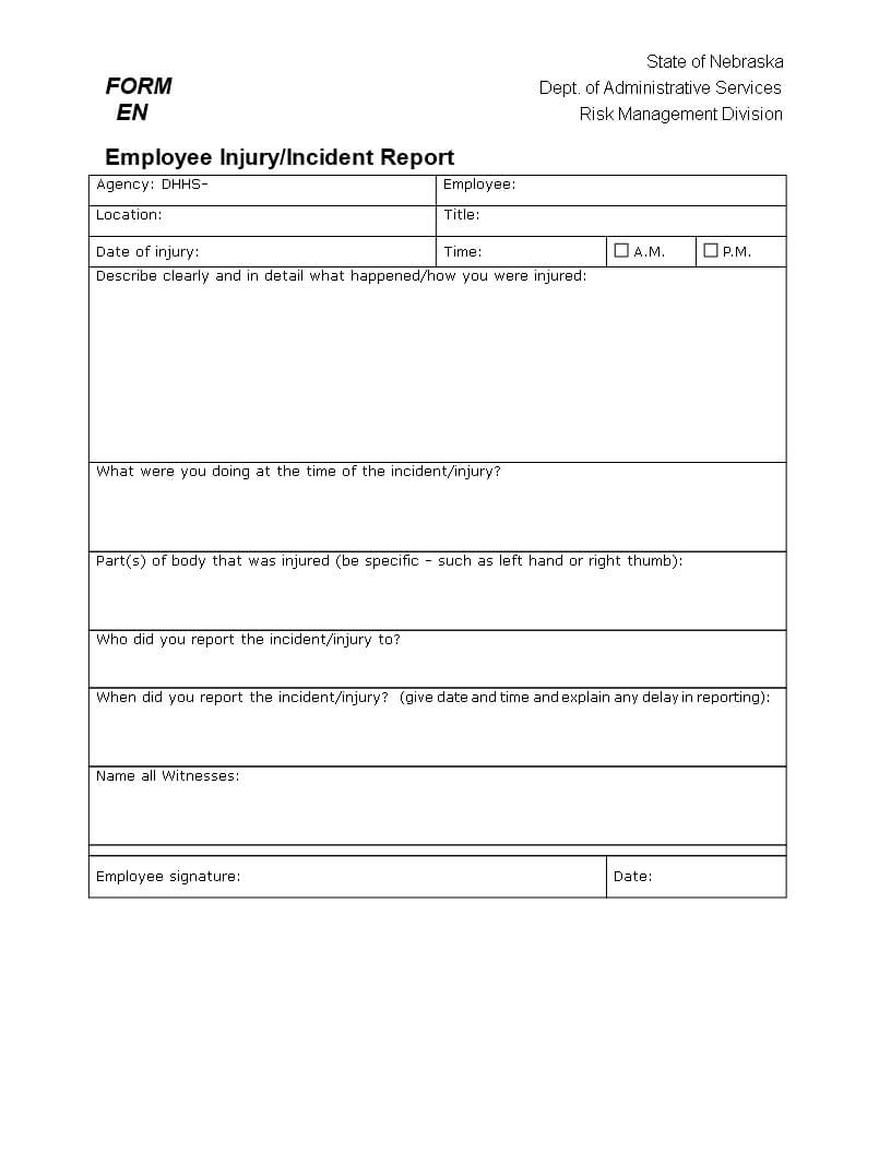 Customer Injury Incident Report | Templates At In Customer Incident Report Form Template