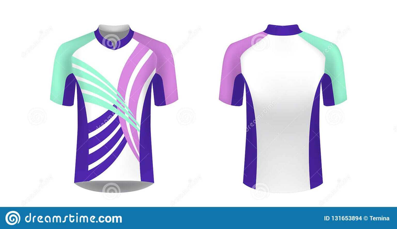 Cycling Jersey Vector Mockup. T Shirt Sport Design Template With Regard