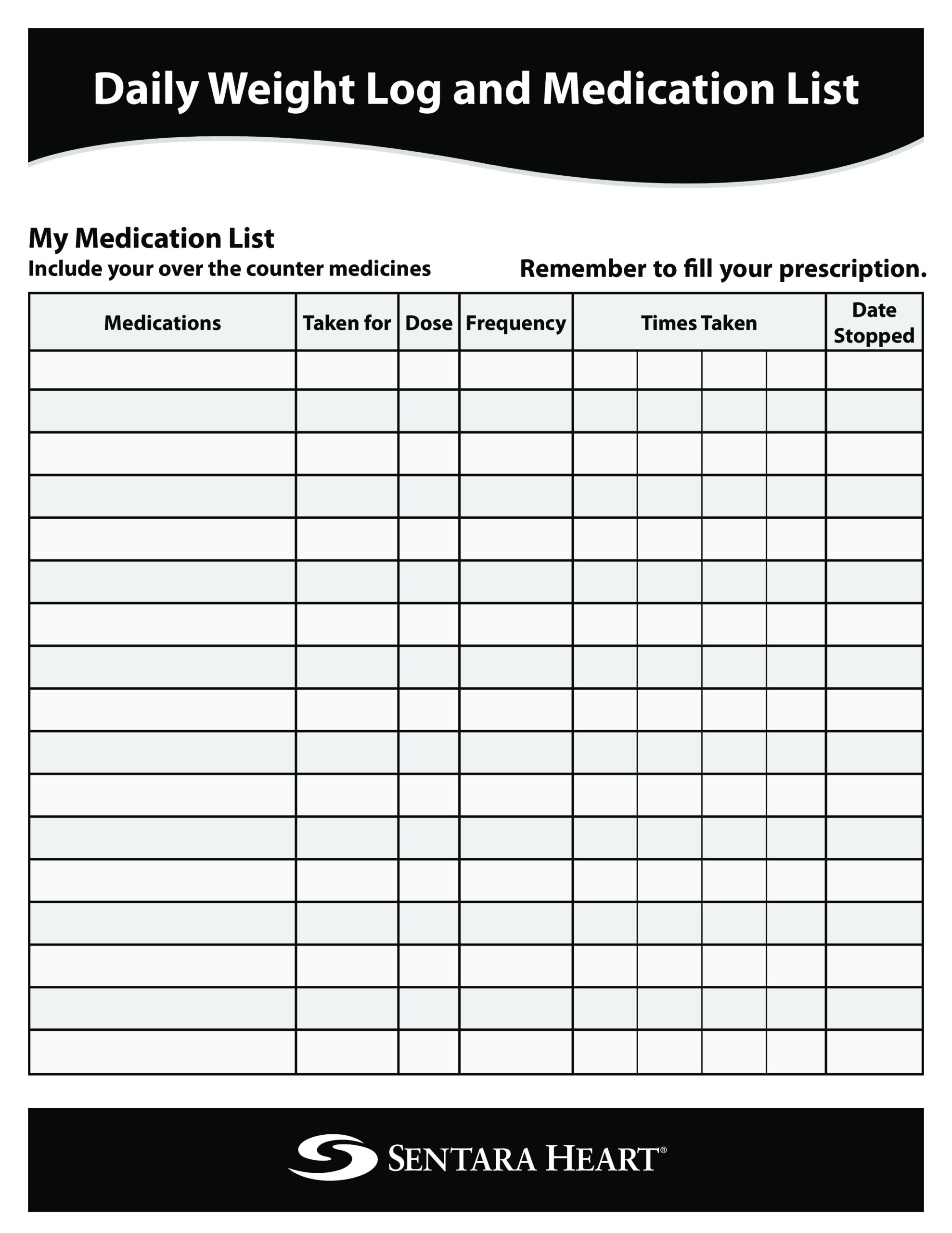 Daily Medication List Printable | Templates At Intended For Blank Medication List Templates