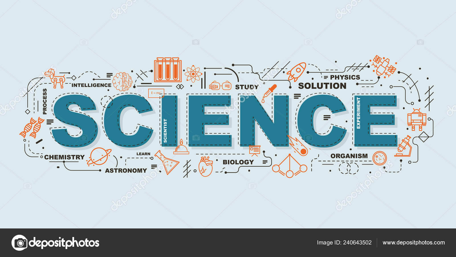 Design Concept Word Science Website Banner — Stock Vector Throughout Science Fair Banner Template