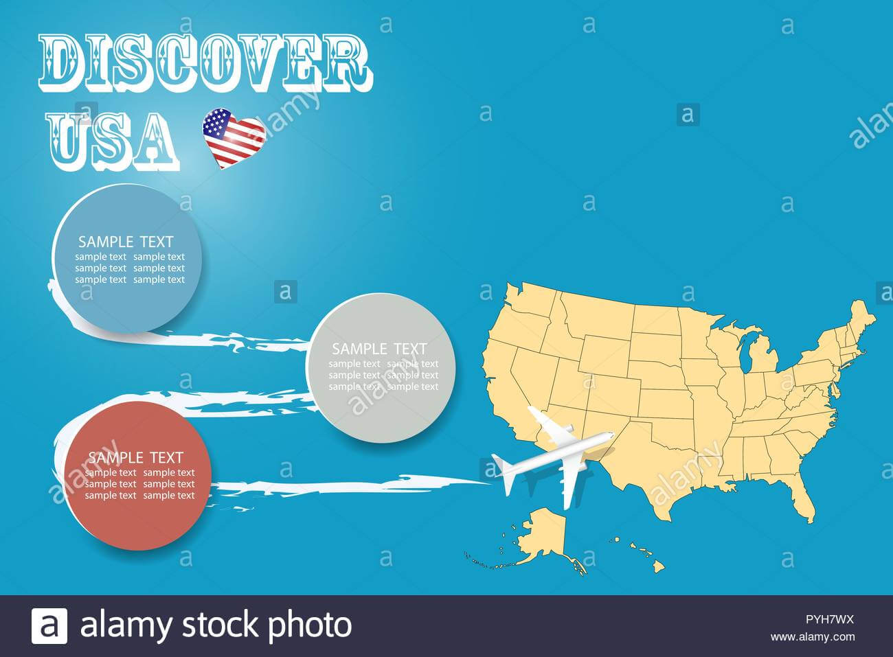 Discover Usa Blank Template With An Airplane Flying To The Intended For Blank Template Of The United States