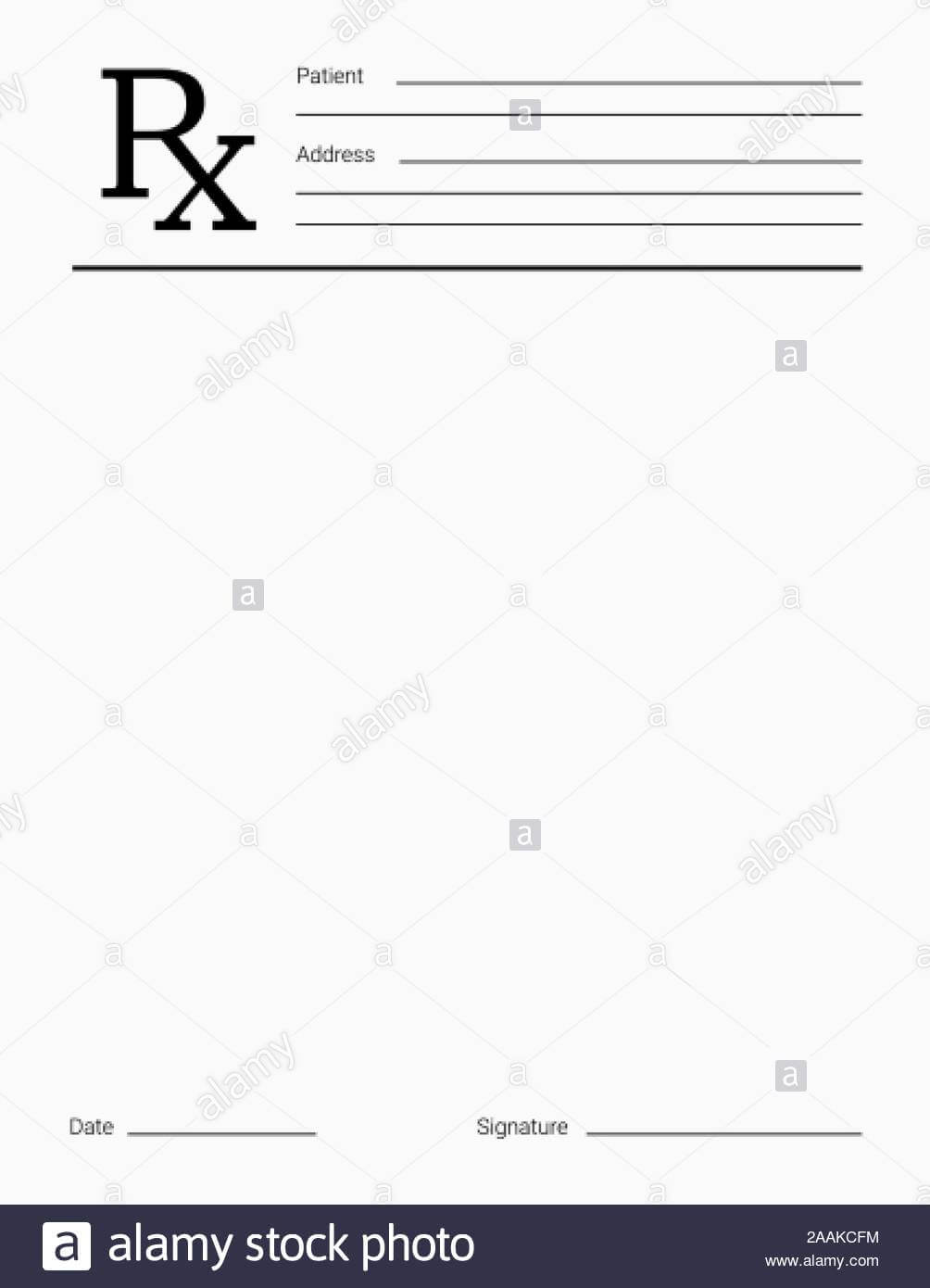 Doctor's Rx Pad Template. Blank Medical Prescription Form For Blank Prescription Pad Template