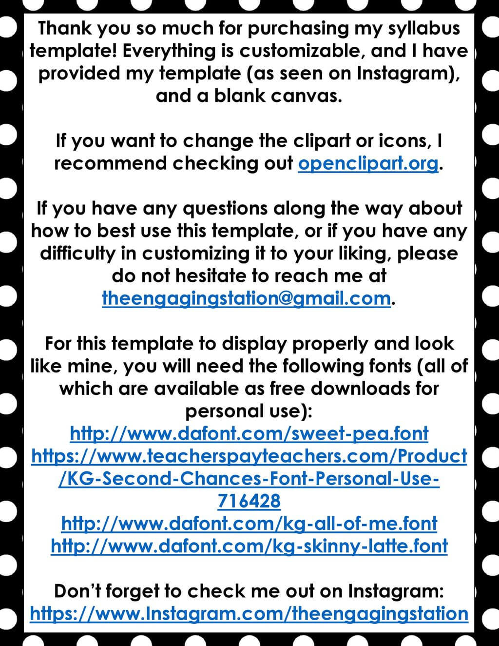 Don't Forget To Check Me Out On Instagram: – Ppt Download With Regard To Blank Syllabus Template