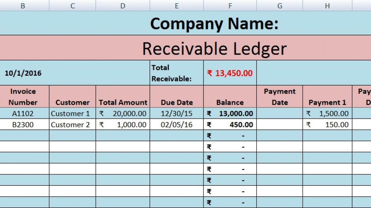 Download Accounts Receivable Excel Template – Exceldatapro Throughout Accounts Receivable Report Template