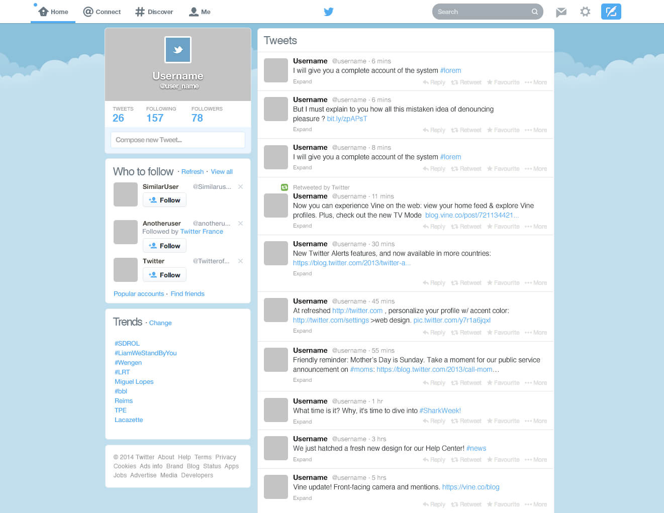 Download Free Twitter Template Psd – Download Psd Inside Blank Twitter Profile Template
