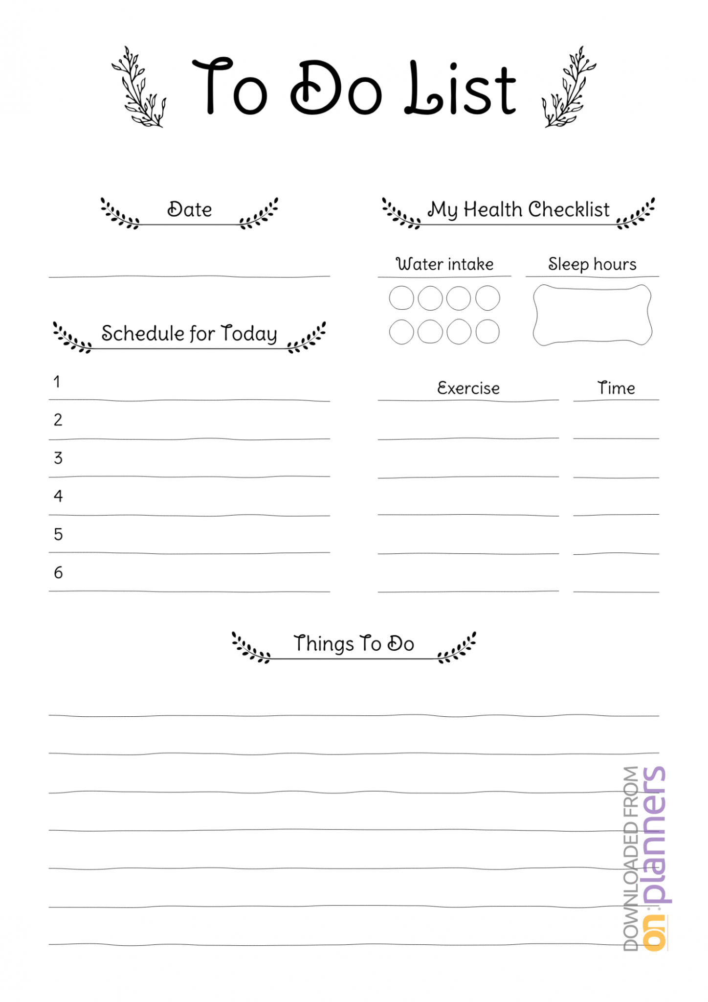Download printable daily to do list pdf with blank to do list template 