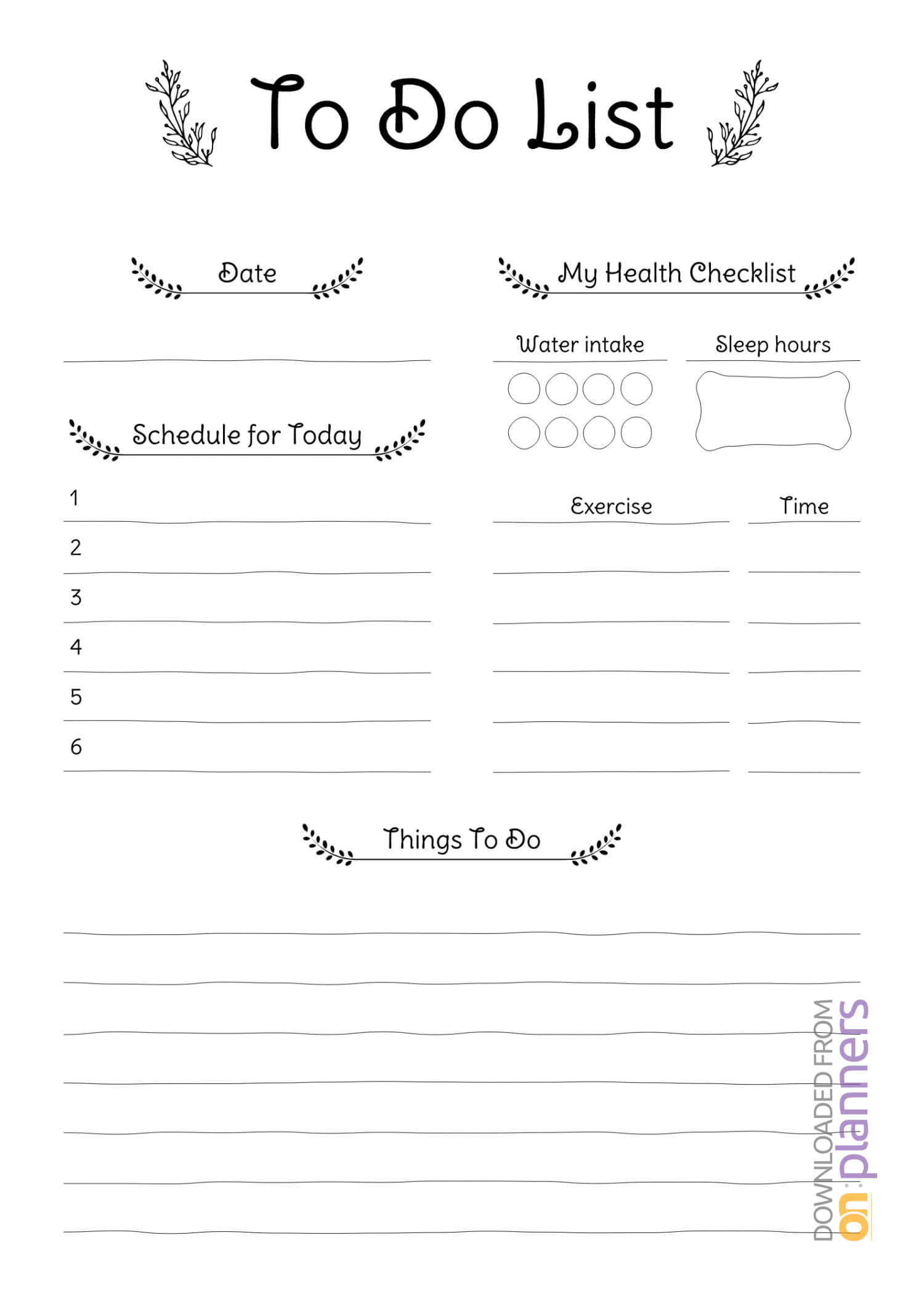 Simple To Do List Template For Adhd