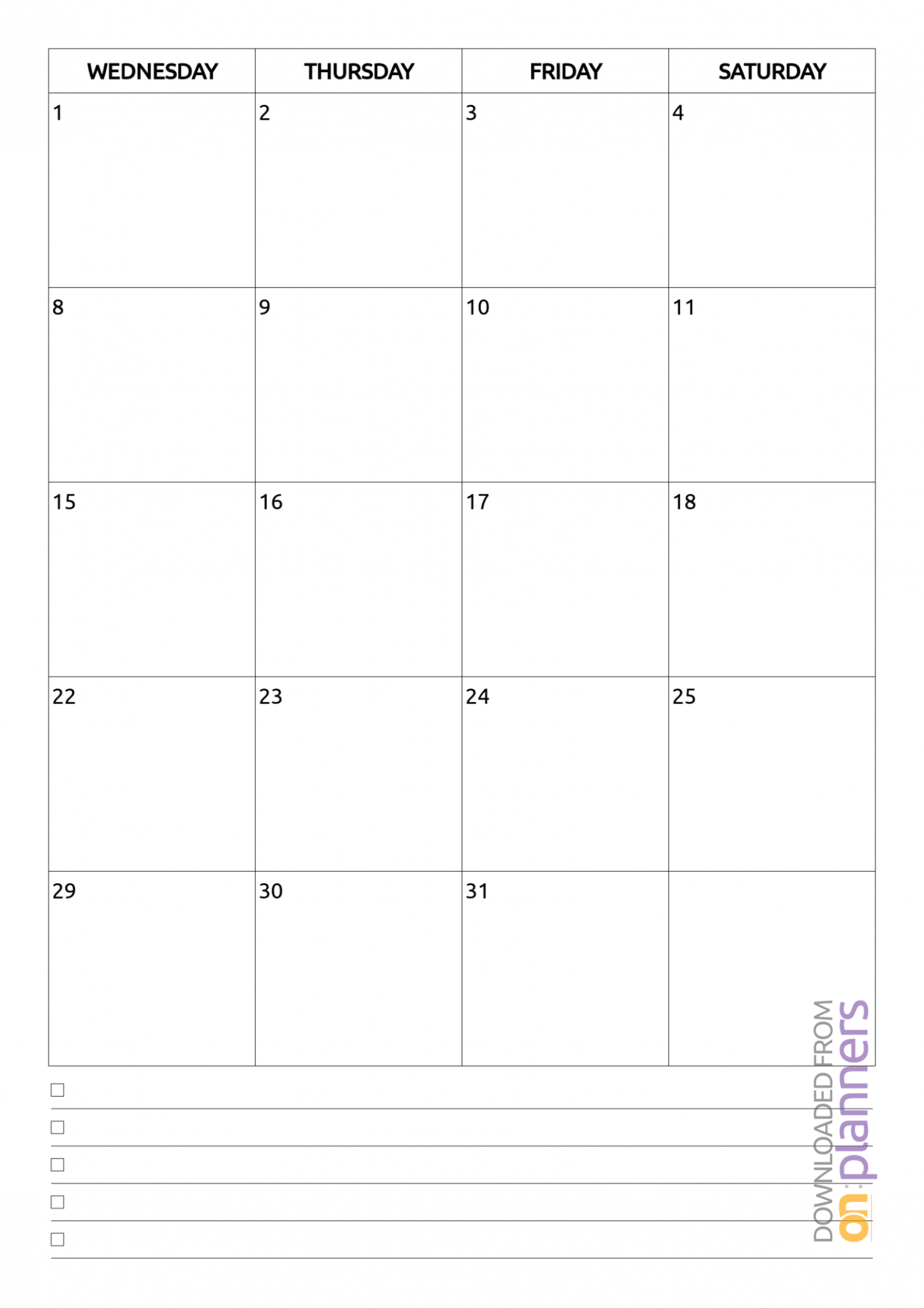 Download Printable Monthly Calendar With Notes Pdf Pertaining To Full
