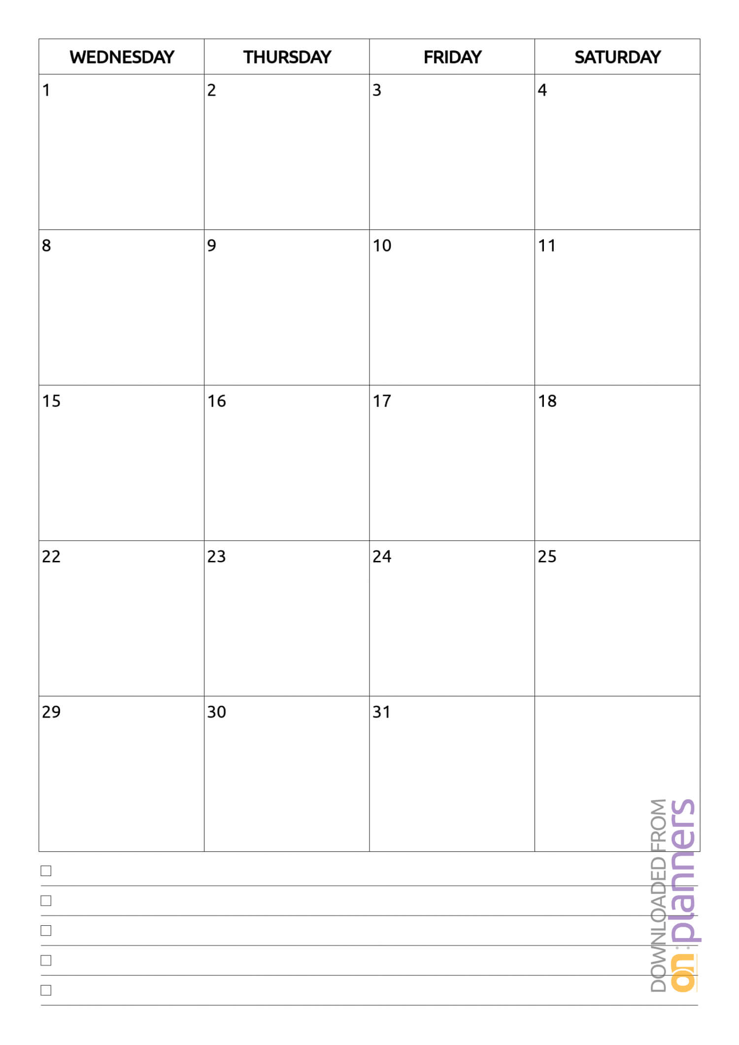 Download Printable Monthly Calendar With Notes Pdf Pertaining To Full Page Blank Calendar Template