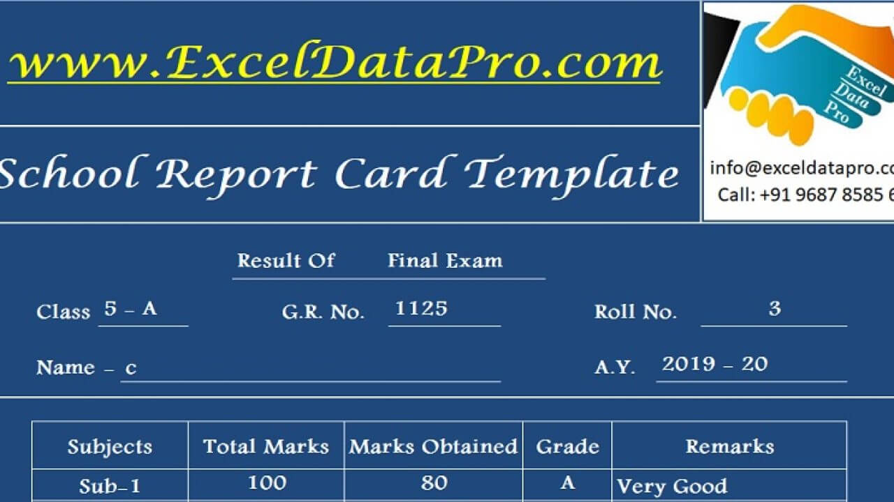 Download School Report Card And Mark Sheet Excel Template Within Report Card Format Template