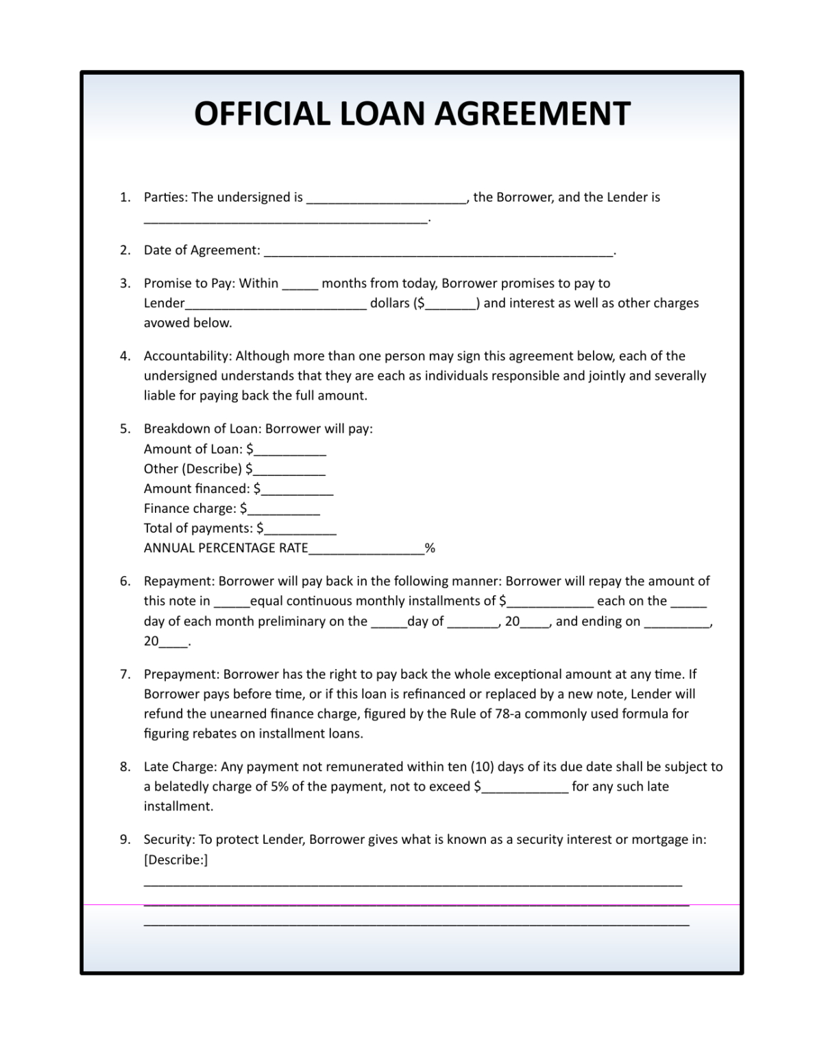 Download Simple Loan Agreement Template Pdf Rtf Word Intended For