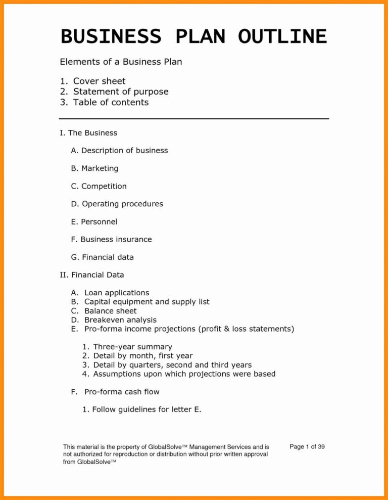 business plan example word