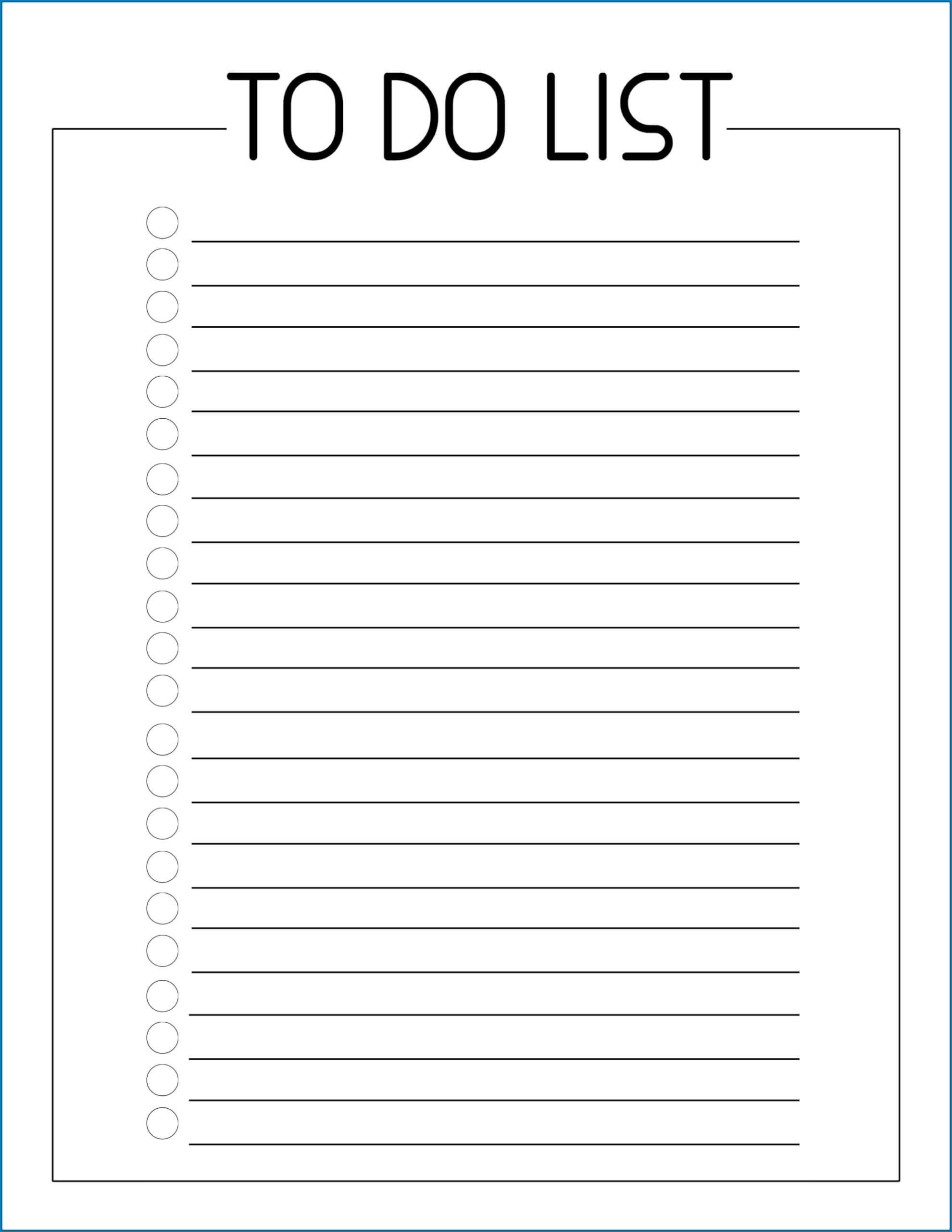  Free Printable To Do Checklist Template Templateral In Blank Checklist Template Word Best