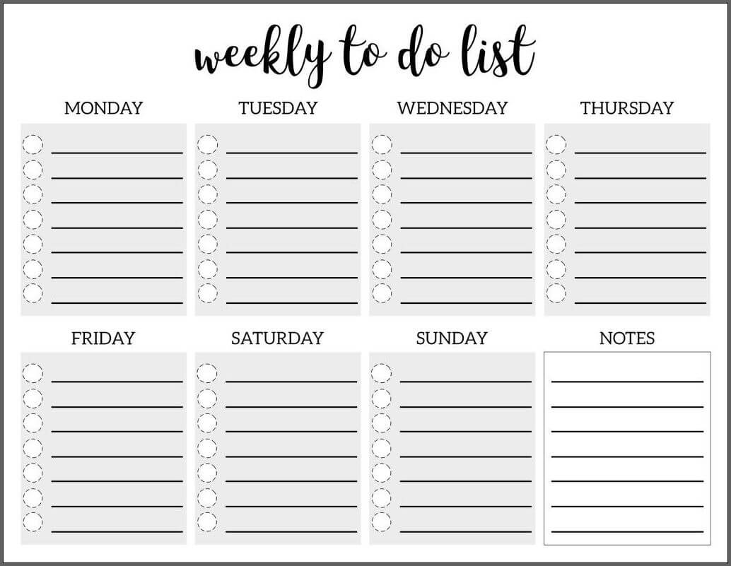√ Free Printable Weekly To Do List Template | Templateral Intended For Blank To Do List Template