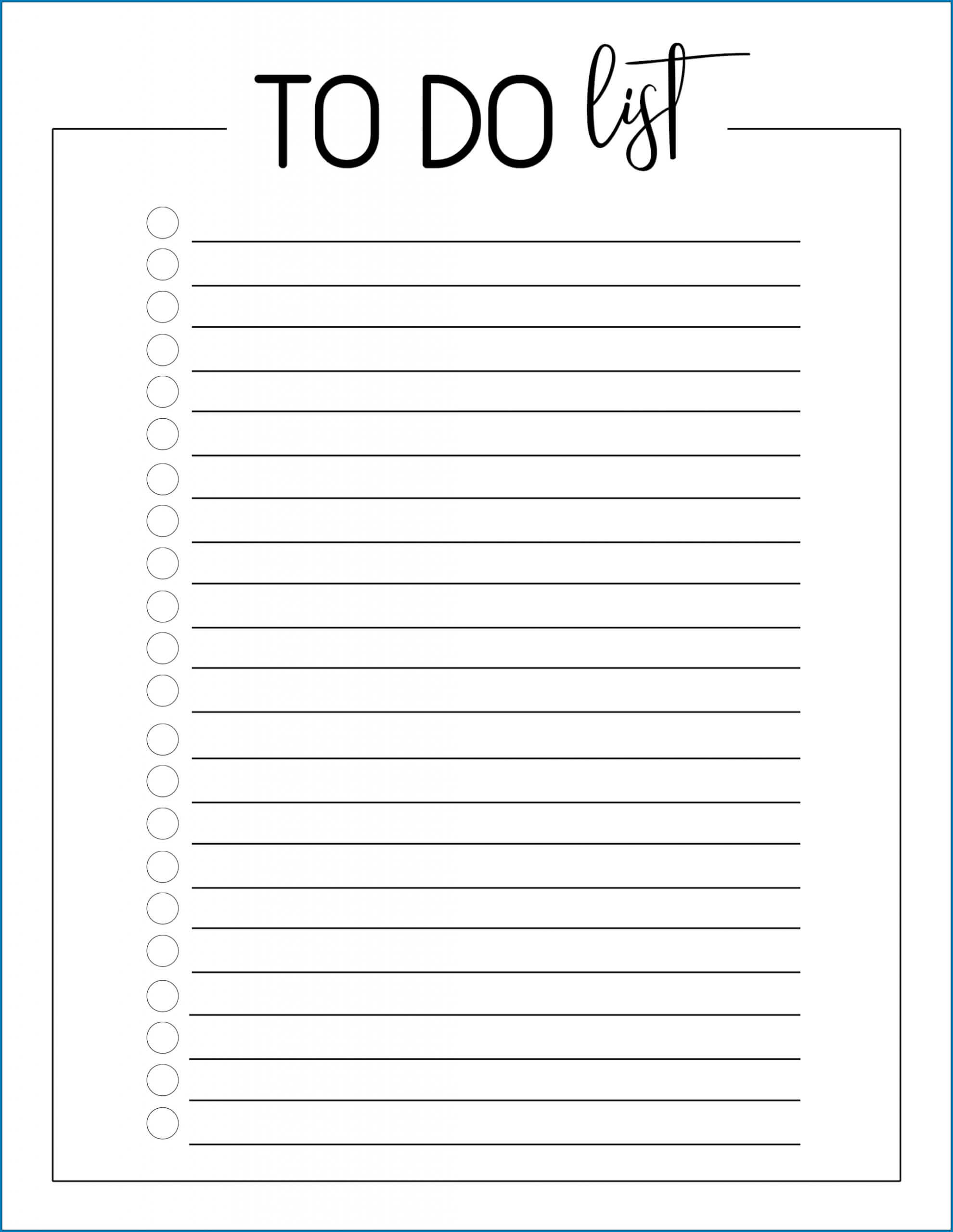 √ Free To Do List Printable Template | Templateral With Regard To Blank To Do List Template
