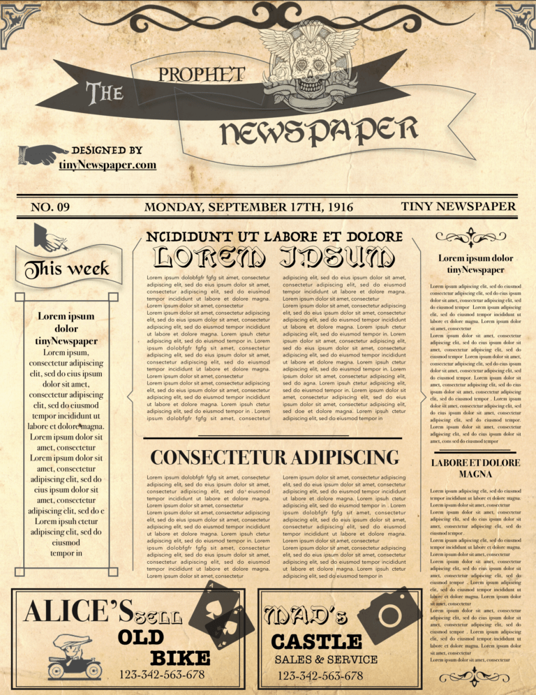 Old Blank Newspaper Template