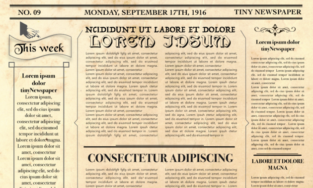 editable old newspaper template for word