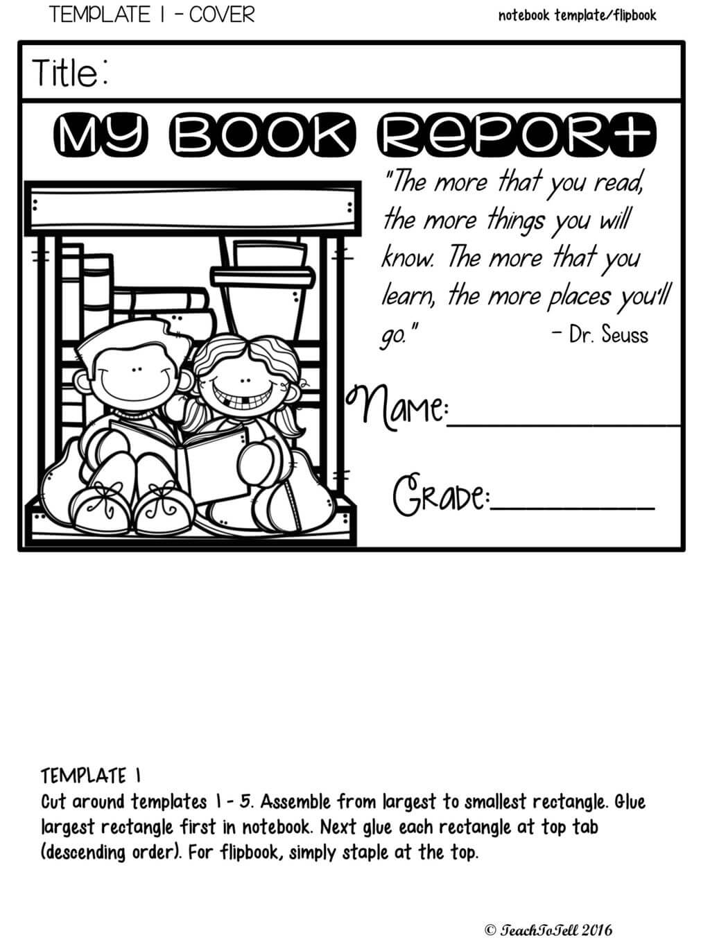 Editable Templates 3 Cover Options My Book Report Name Regarding Book Report Template Grade 1