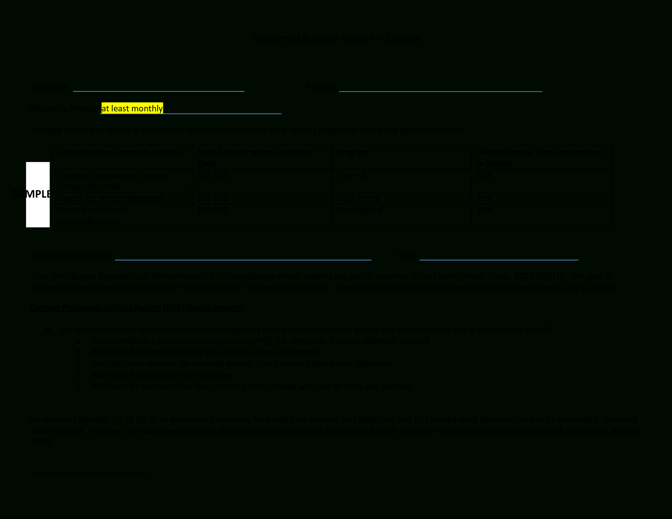 Employee Monthly Activity Report | Templates At With Regard To Monthly Activity Report Template