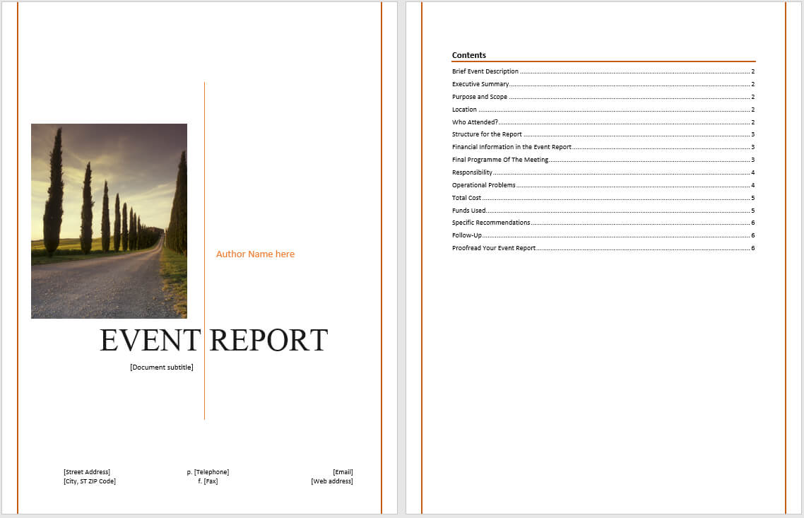 Event Report Template Microsoft Word Templates Within After Event 