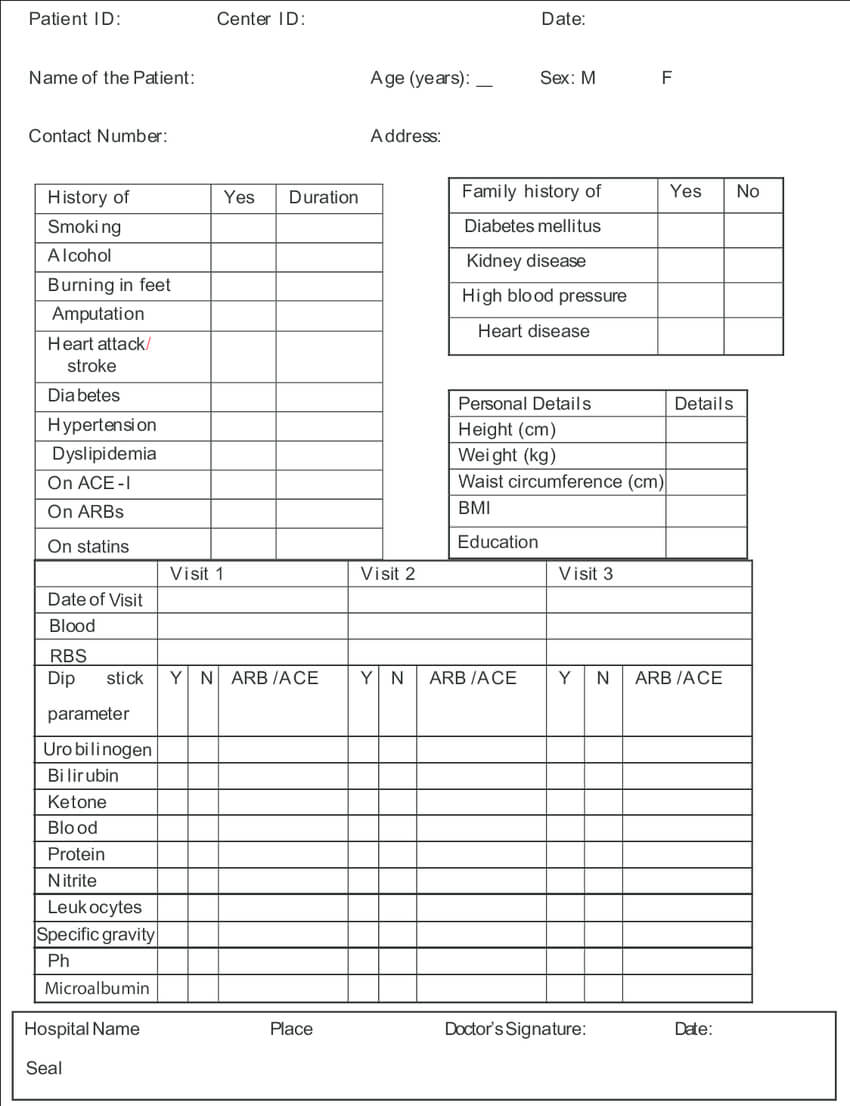 Example Of A Poorly Designed Case Report Form | Download With Patient Report Form Template Download
