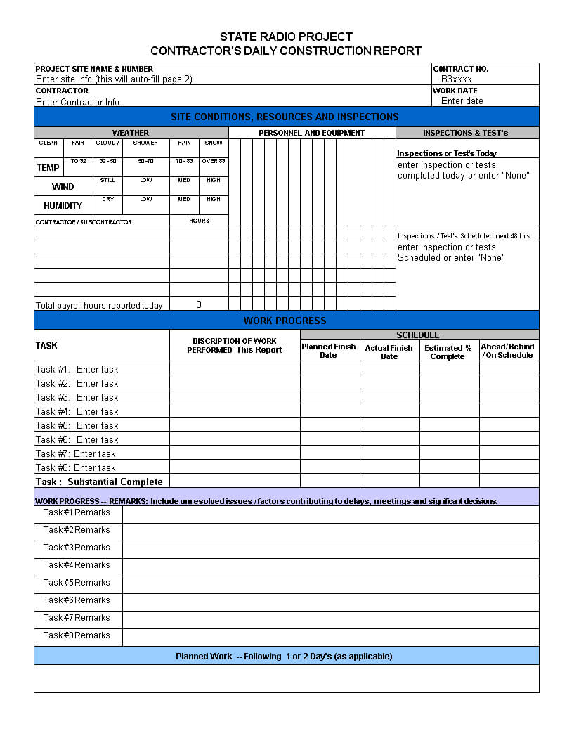 Excel Daily Report | Templates At Allbusinesstemplates Throughout Daily Project Status Report Template