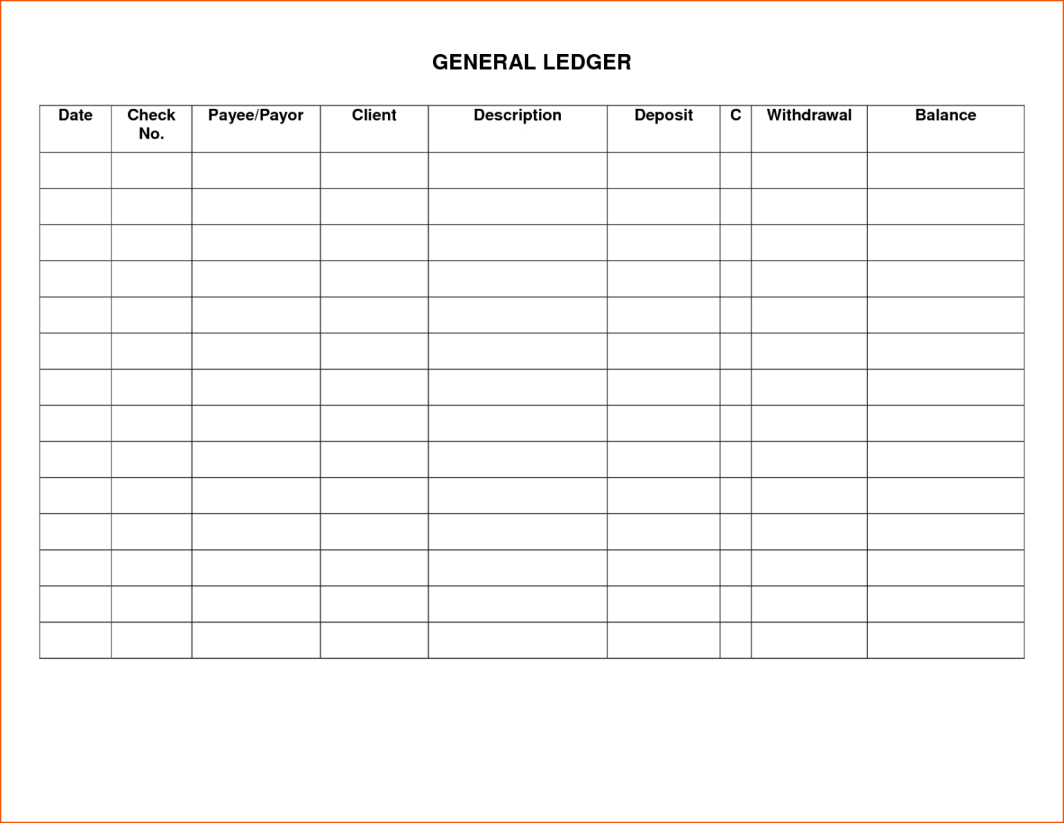 Excel Template Accounting Ledger Sample Customer Service inside Blank