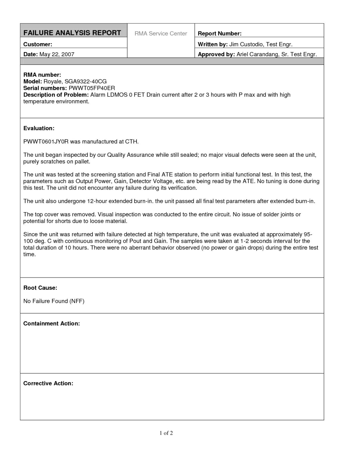 Failure Analysis Report Template Pray gelorailmu