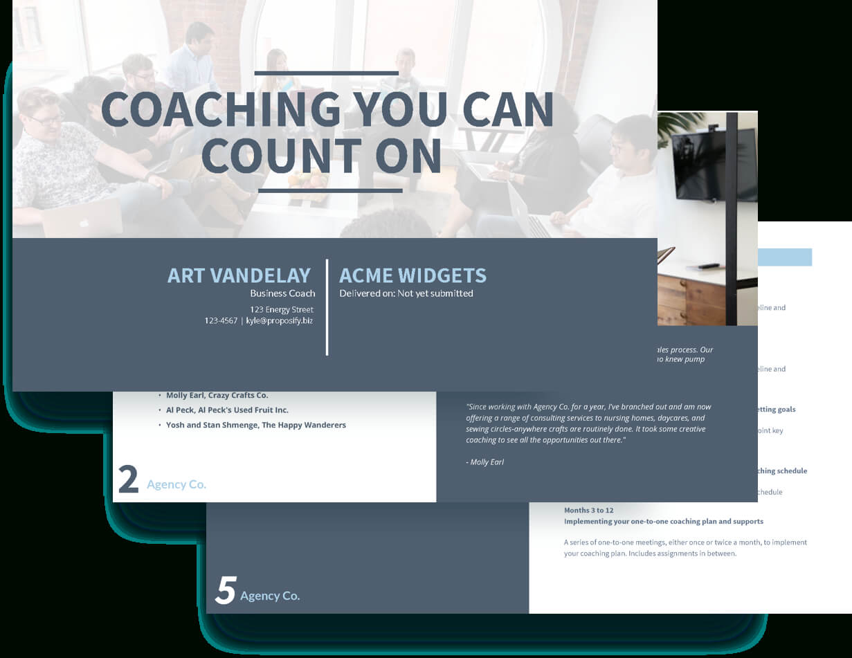 Executive Coaching Proposal Template – Free Sample | Proposify In Coaches Report Template