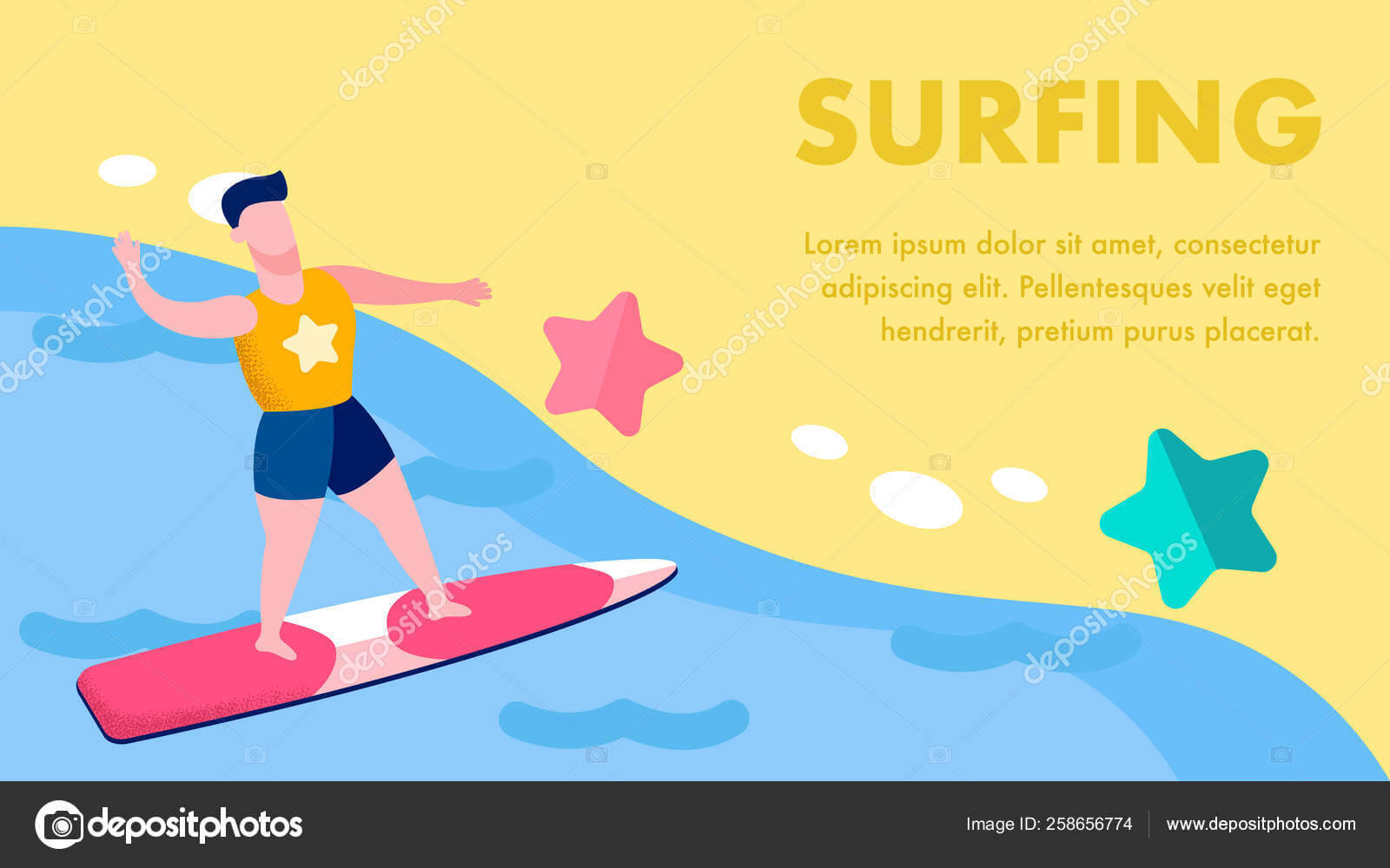 Extreme Water Sports Flat Vector Banner Template — Stock Pertaining To Sports Banner Templates