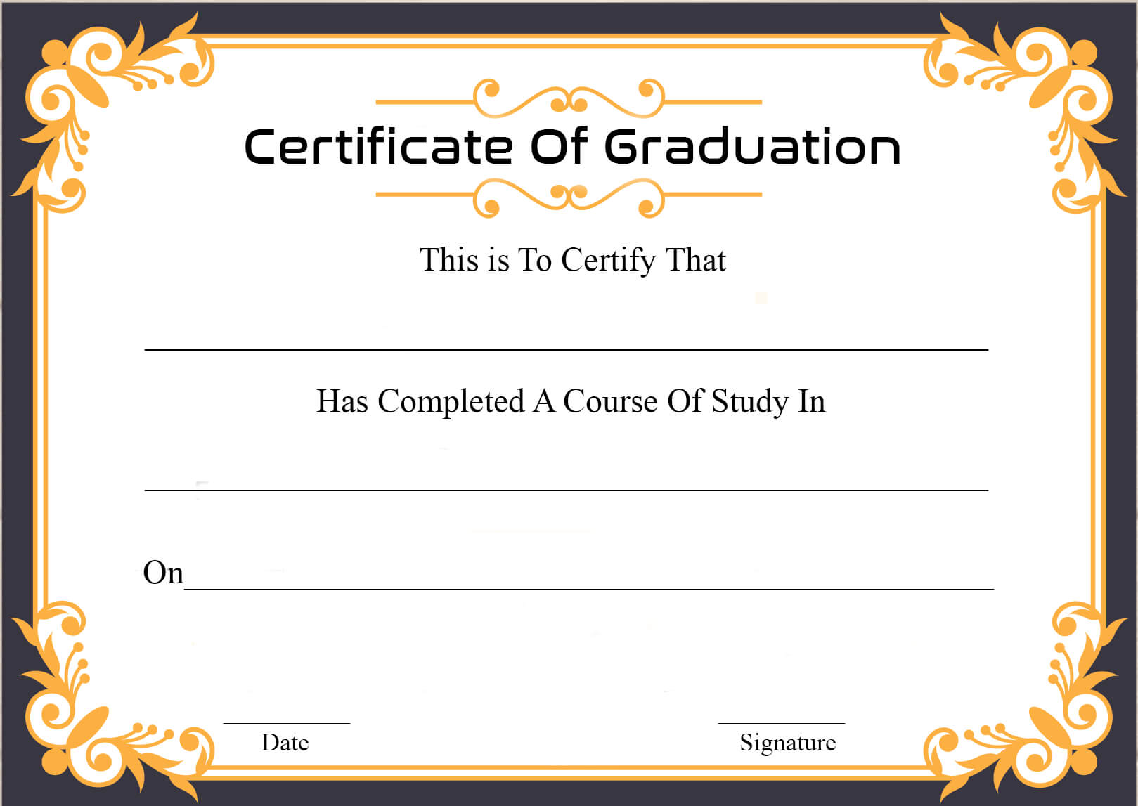🥰free Certificate Template Of Graduation Download🥰 For Graduation Certificate Template Word