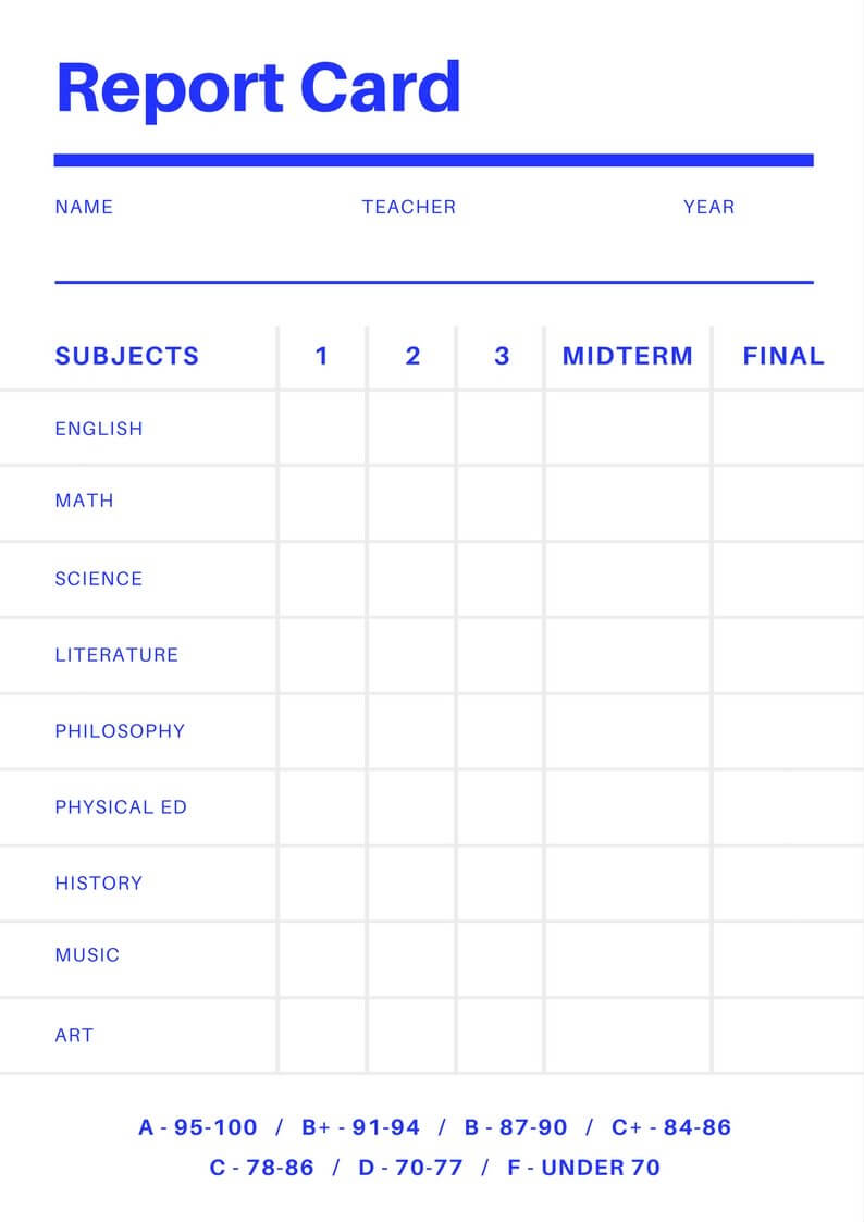 Fake Report Card Layout – Tunu.redmini.co Within Homeschool Middle School Report Card Template