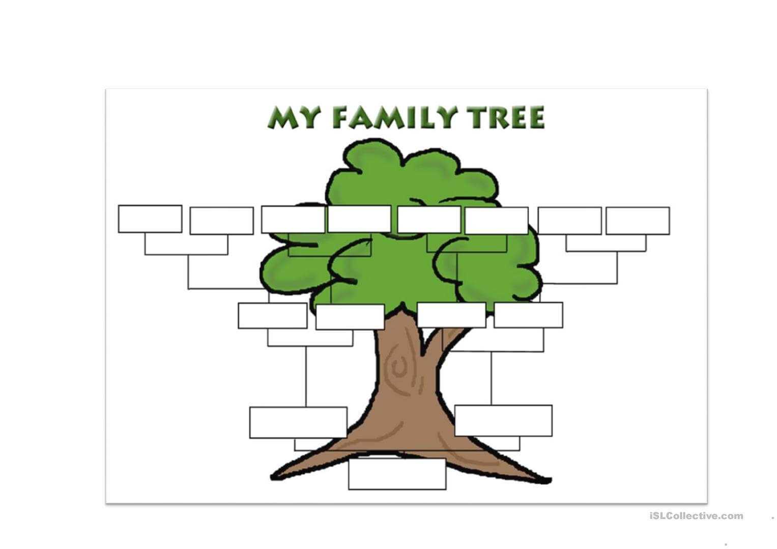 Family Tree Template - English Esl Worksheets With Regard To Fill In The Blank Family Tree Template