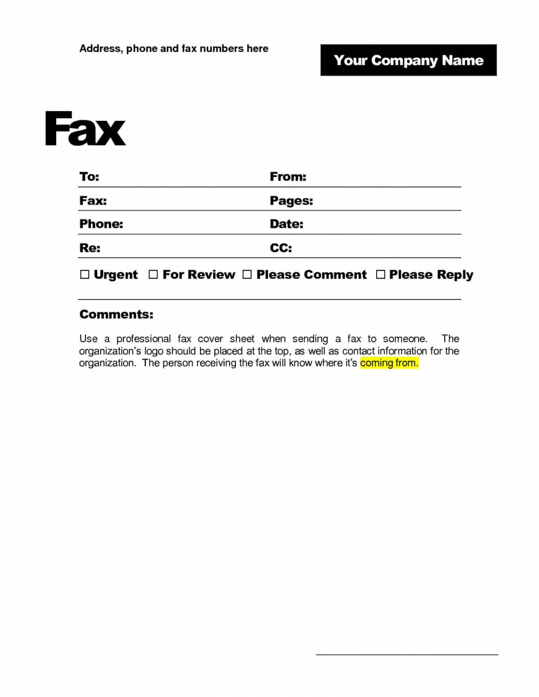 Fax Cover Sheet Word Download Free Template Microsoft 2007 Intended For Fax Template Word 2010