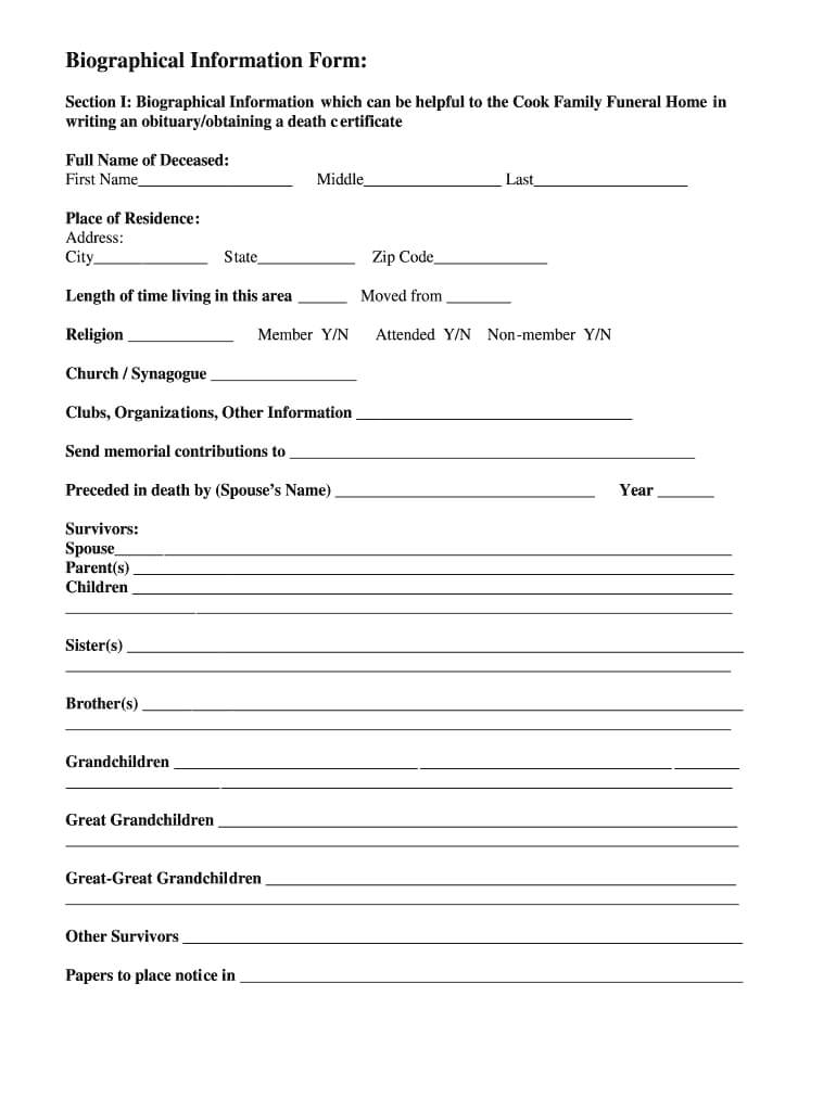 Fill In The Blank Obituary Template Pdf - Fill Online Throughout Fill In The Blank Obituary Template