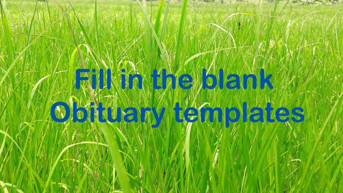 Fill In The Blank Obituary Template With Fill In The Blank Obituary Template