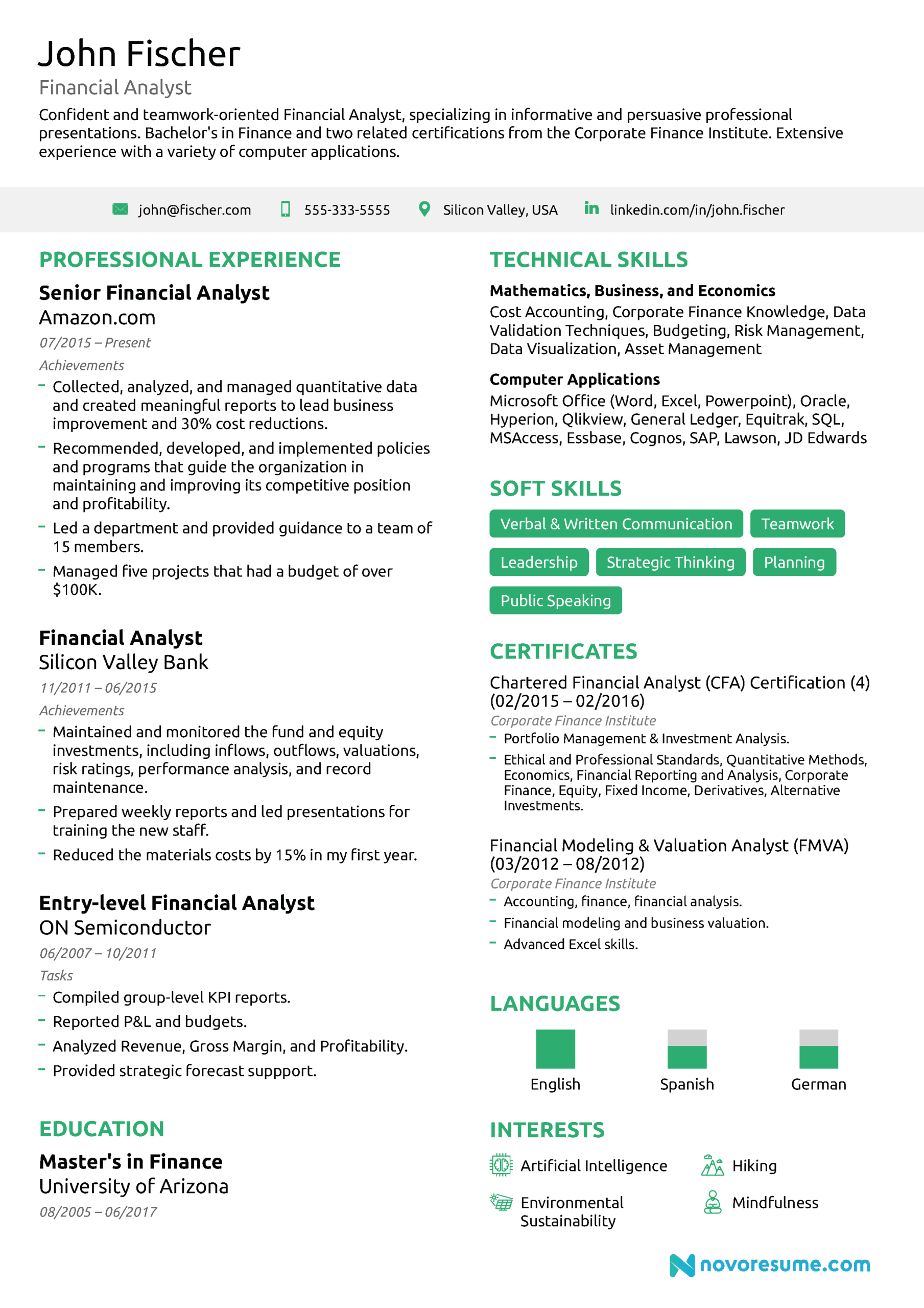 Financial Analyst Resume [The Ultimate 2020 Guide] Inside Stock Analysis Report Template