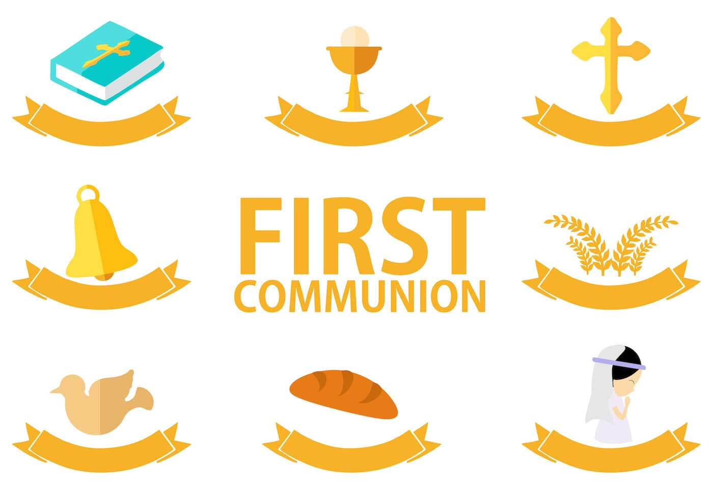 First Communion Template Free Vector Art – (25 Free Downloads) Intended For First Communion Banner Templates
