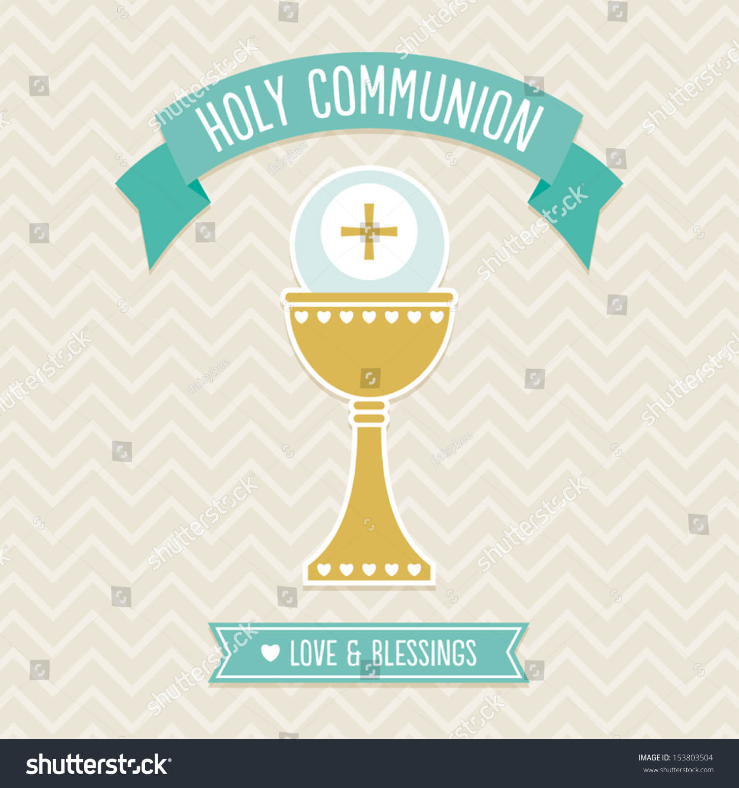 First Holy Communion Card Template Cream Stock Vector Intended For First Communion Banner Templates