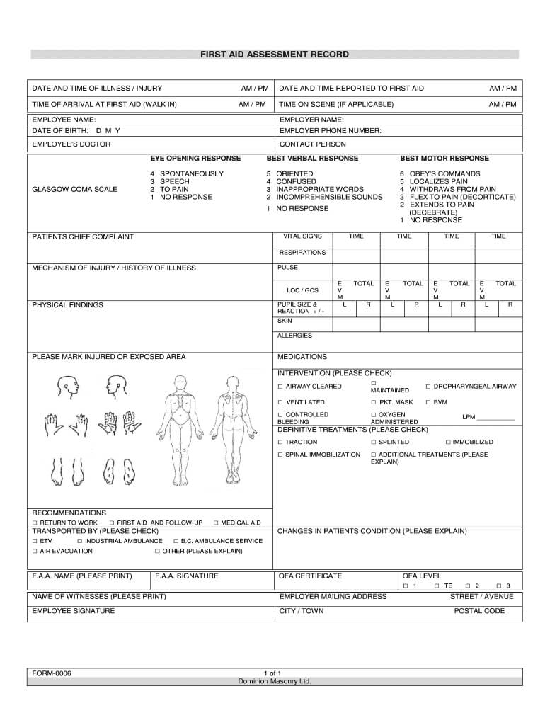 First Responder Question Report - Fill Online, Printable Pertaining To First Aid Incident Report Form Template