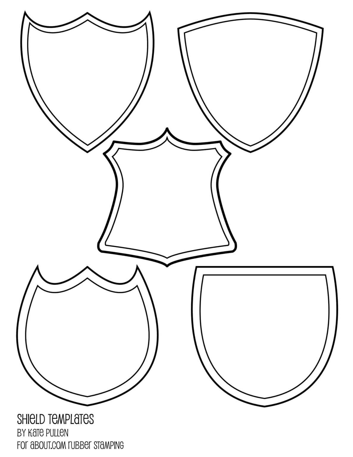 Five Free Shield Templates For Cards And Scrapbook Pages With Blank 