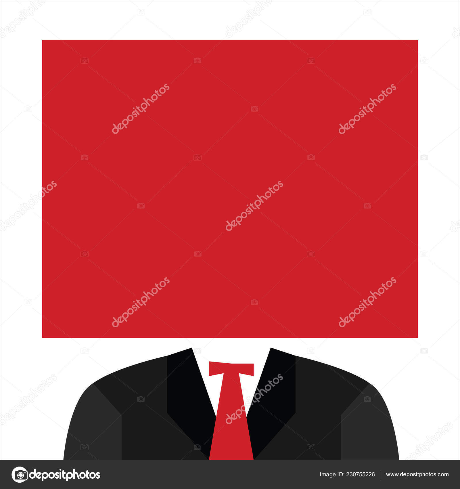 Flat Design Business Vector Illustration Empty Copy Space With Tie Banner Template