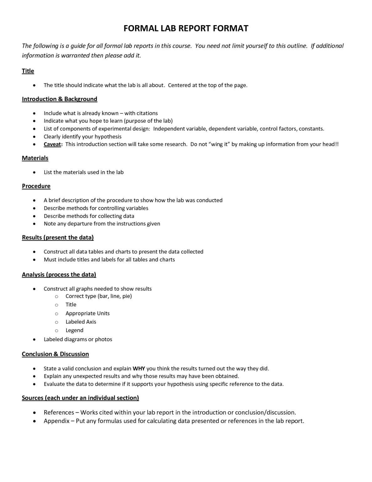 Formal Lab Report Format : Biological Science Picture with Formal Lab ...