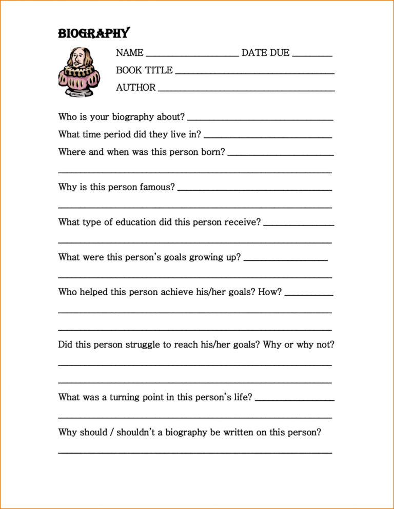 Formidable Biography Book Report Template Ideas 6Th Grade with High