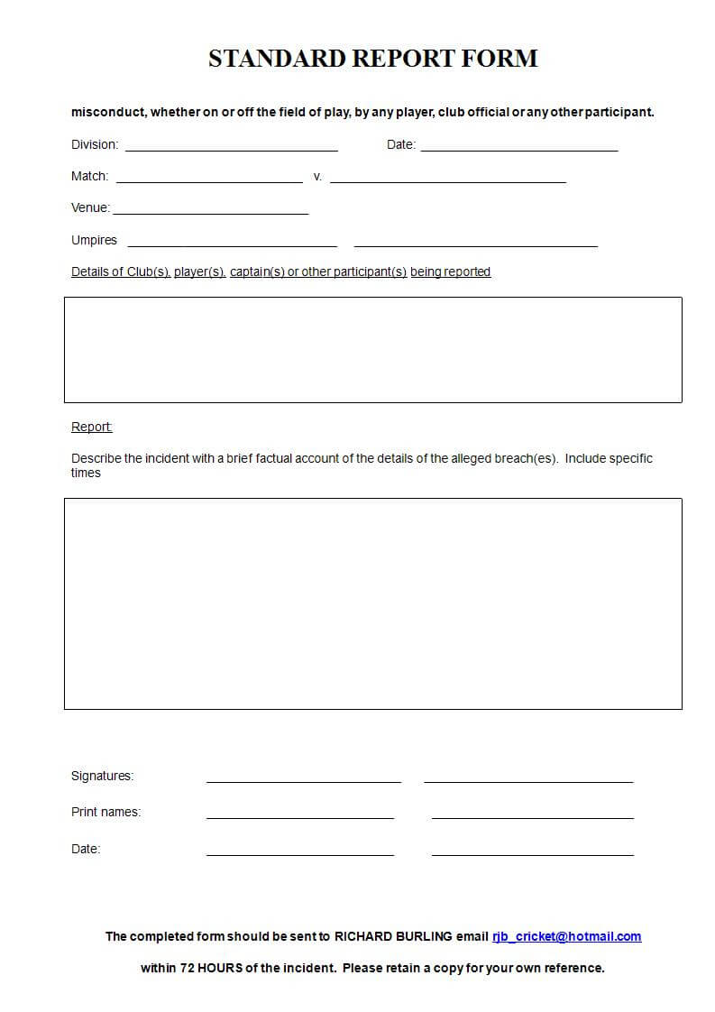 Free 12+ Standard Report Forms & Templates In Pdf | Ms Word With Medication Incident Report Form Template