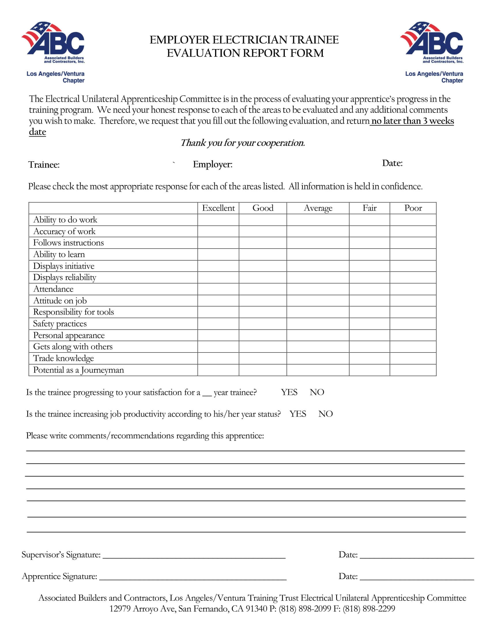 Free 14+ Trainee Evaluation Forms In Ms Word | Pdf In Training Feedback Report Template
