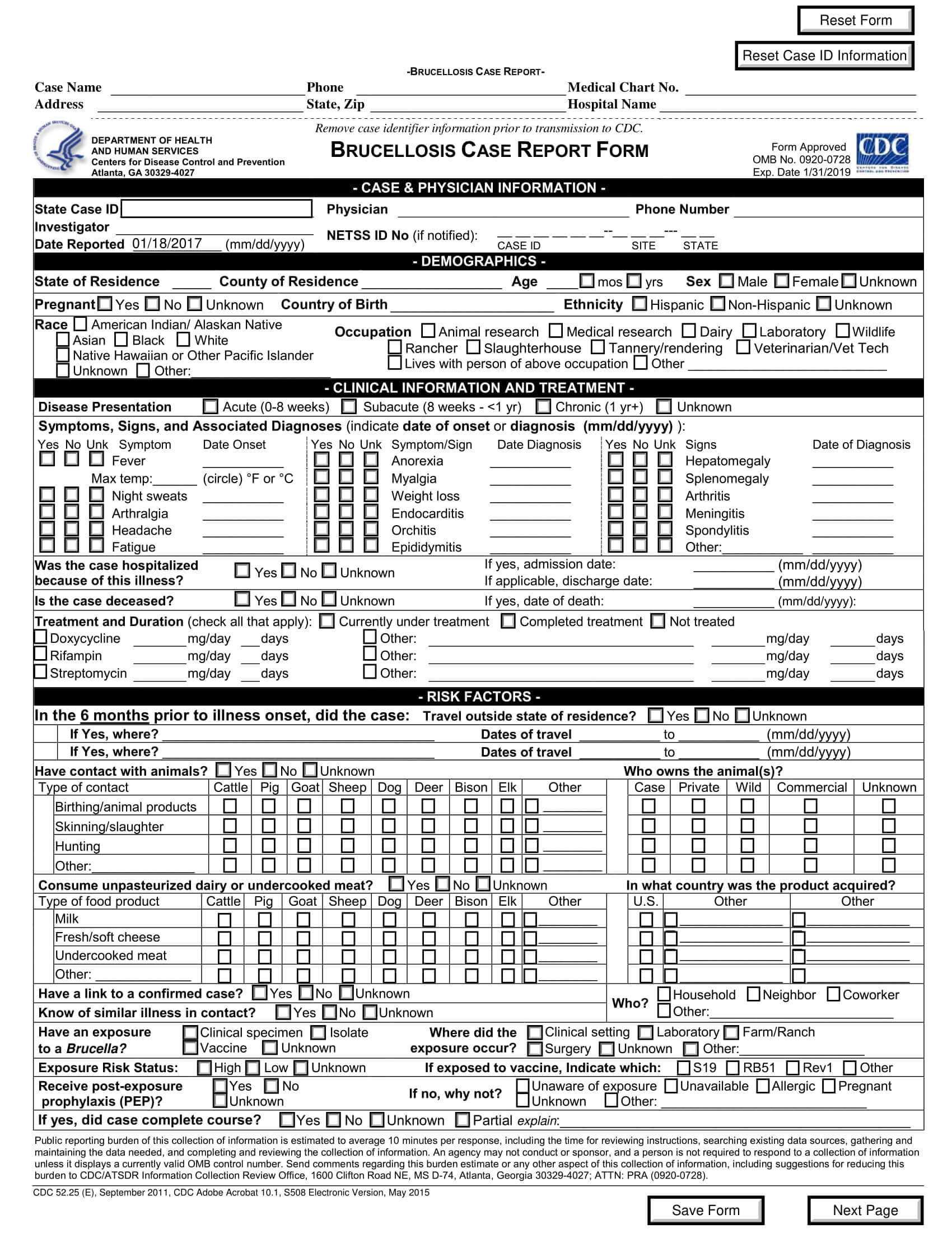 Free 15+ Case Report Forms In Pdf | Ms Word Within Case Report Form Template